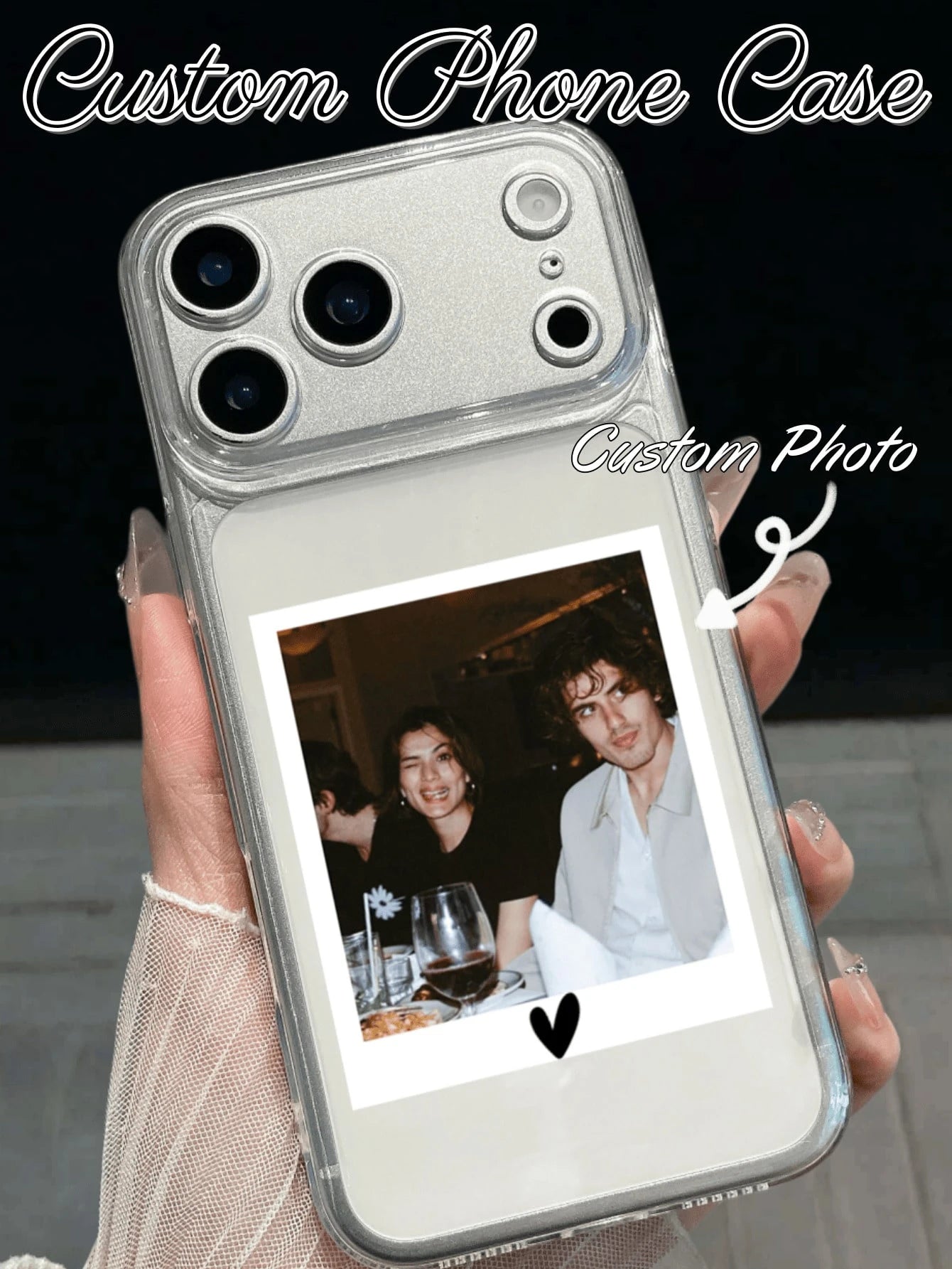 1pc Customizable Photo Phone Case, Personalized UV Printing Transparent Anti-Drop Protective Cover, Matte Texture, Compatible With 17/16/15/14/13/12/11, S20-S26 Series, Customized Gift, Valentine's Da
