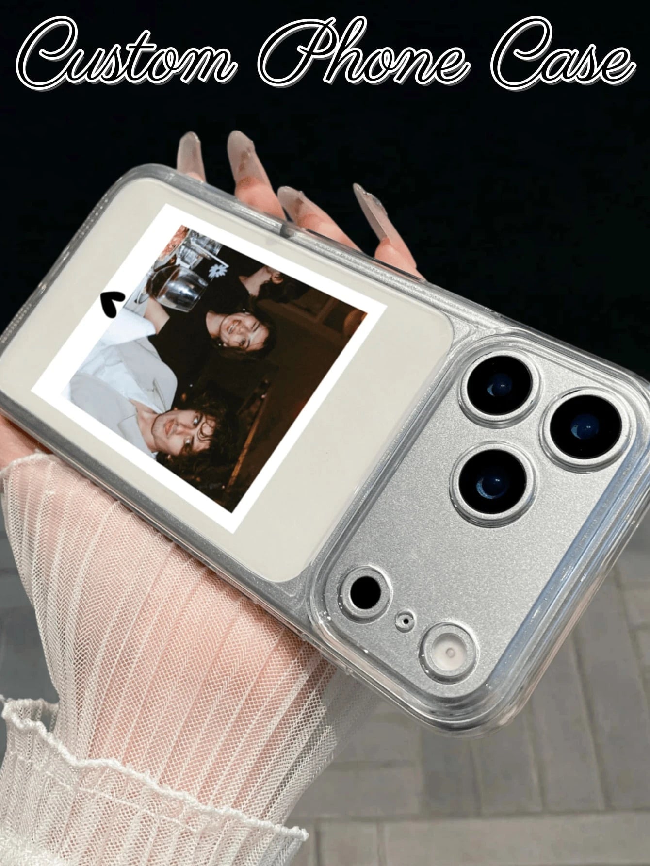 1pc Customizable Photo Phone Case, Personalized UV Printing Transparent Anti-Drop Protective Cover, Matte Texture, Compatible With 17/16/15/14/13/12/11, S20-S26 Series, Customized Gift, Valentine's Da