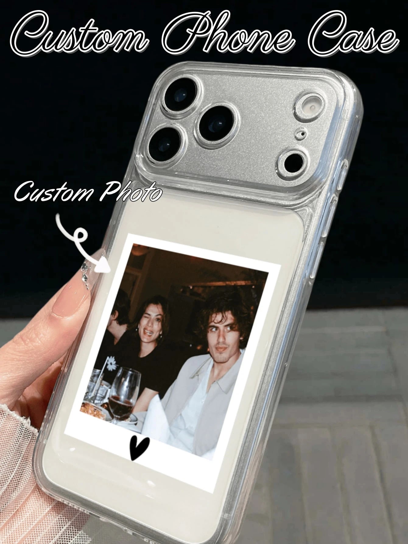 1pc Customizable Photo Phone Case, Personalized UV Printing Transparent Anti-Drop Protective Cover, Matte Texture, Compatible With 17/16/15/14/13/12/11, S20-S26 Series, Customized Gift, Valentine's Da