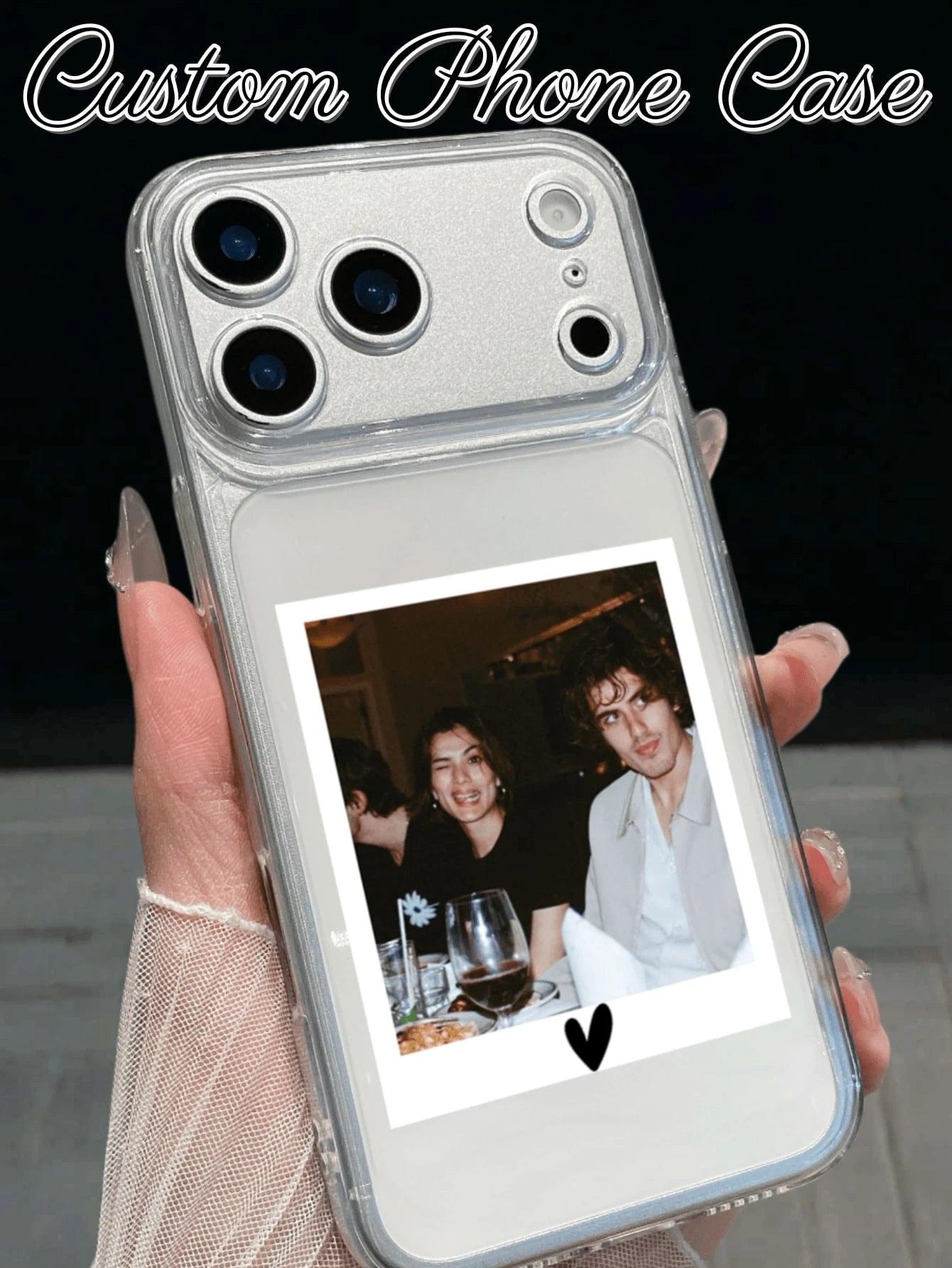 1pc Customizable Photo Phone Case, Personalized UV Printing Transparent Anti-Drop Protective Cover, Matte Texture, Compatible With 17/16/15/14/13/12/11, S20-S26 Series, Customized Gift, Valentine's Da