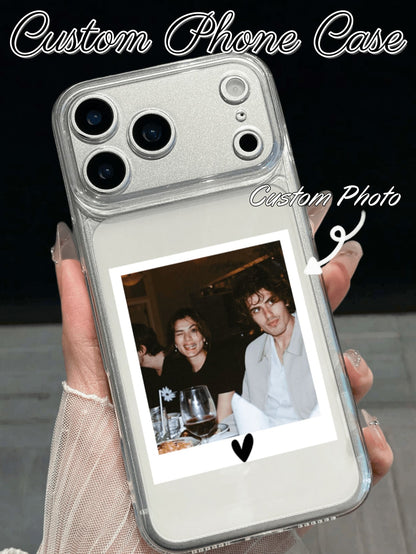 1pc Customizable Photo Phone Case, Personalized UV Printing Transparent Anti-Drop Protective Cover, Matte Texture, Compatible With 17/16/15/14/13/12/11, S20-S26 Series, Customized Gift, Valentine's Da