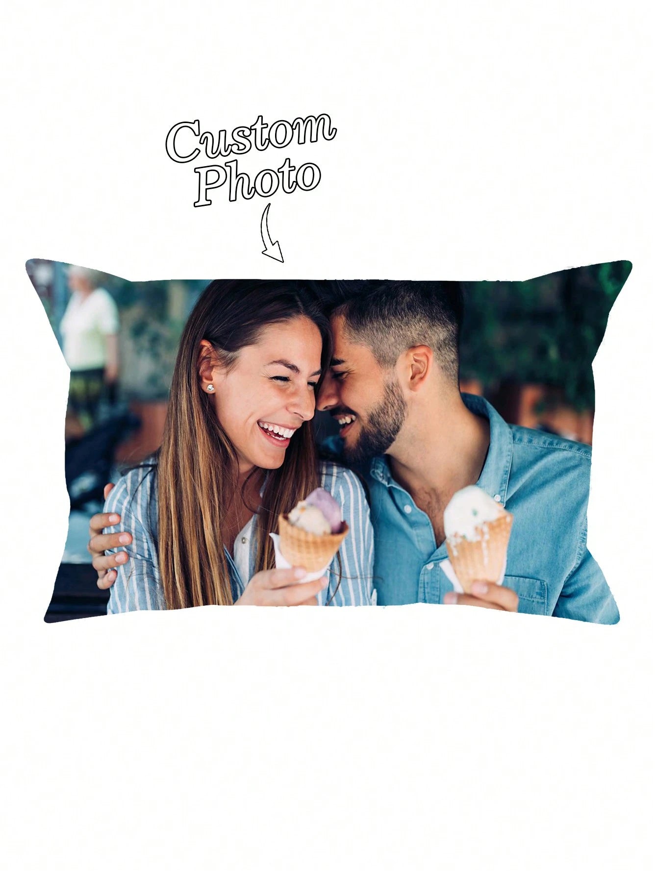 1pc Customized Couple Photo DIY Pillow Case, Personalized Husband And Wife, Wedding Anniversary, Mother's Day, Single-Sided Printed Pillow Cover, (Pillow Insert Not Included), Forever Love, Birthday G
