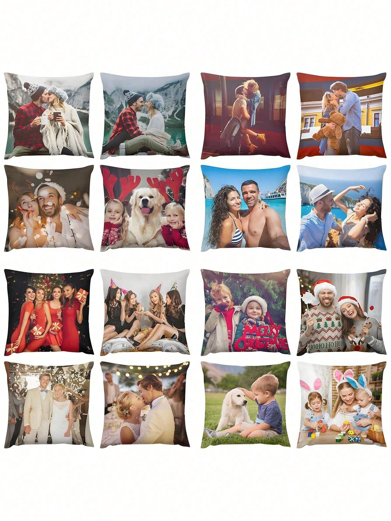 1pc Customized Couple Photo DIY Pillow Case, Personalized Husband And Wife, Wedding Anniversary, Mother's Day, Single-Sided Printed Pillow Cover, (Pillow Insert Not Included), Forever Love, Birthday G