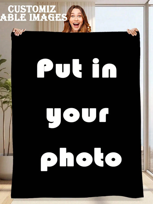 1pc Customized Text Blanket, Bedding/Sofa/Indoor/Outdoor Throw, Friend Gift, Washable Soft & Warm, Personalized Unique Ideal Gift For Birthday, Graduation, Sofa, Bed, Living Room