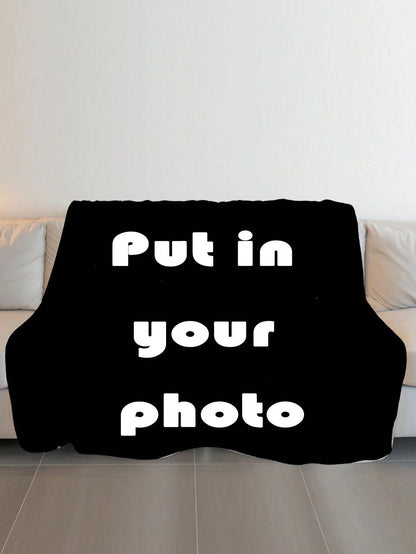 1pc Customized Text Blanket, Bedding/Sofa/Indoor/Outdoor Throw, Friend Gift, Washable Soft & Warm, Personalized Unique Ideal Gift For Birthday, Graduation, Sofa, Bed, Living Room