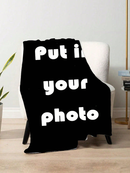 1pc Customized Text Blanket, Bedding/Sofa/Indoor/Outdoor Throw, Friend Gift, Washable Soft & Warm, Personalized Unique Ideal Gift For Birthday, Graduation, Sofa, Bed, Living Room