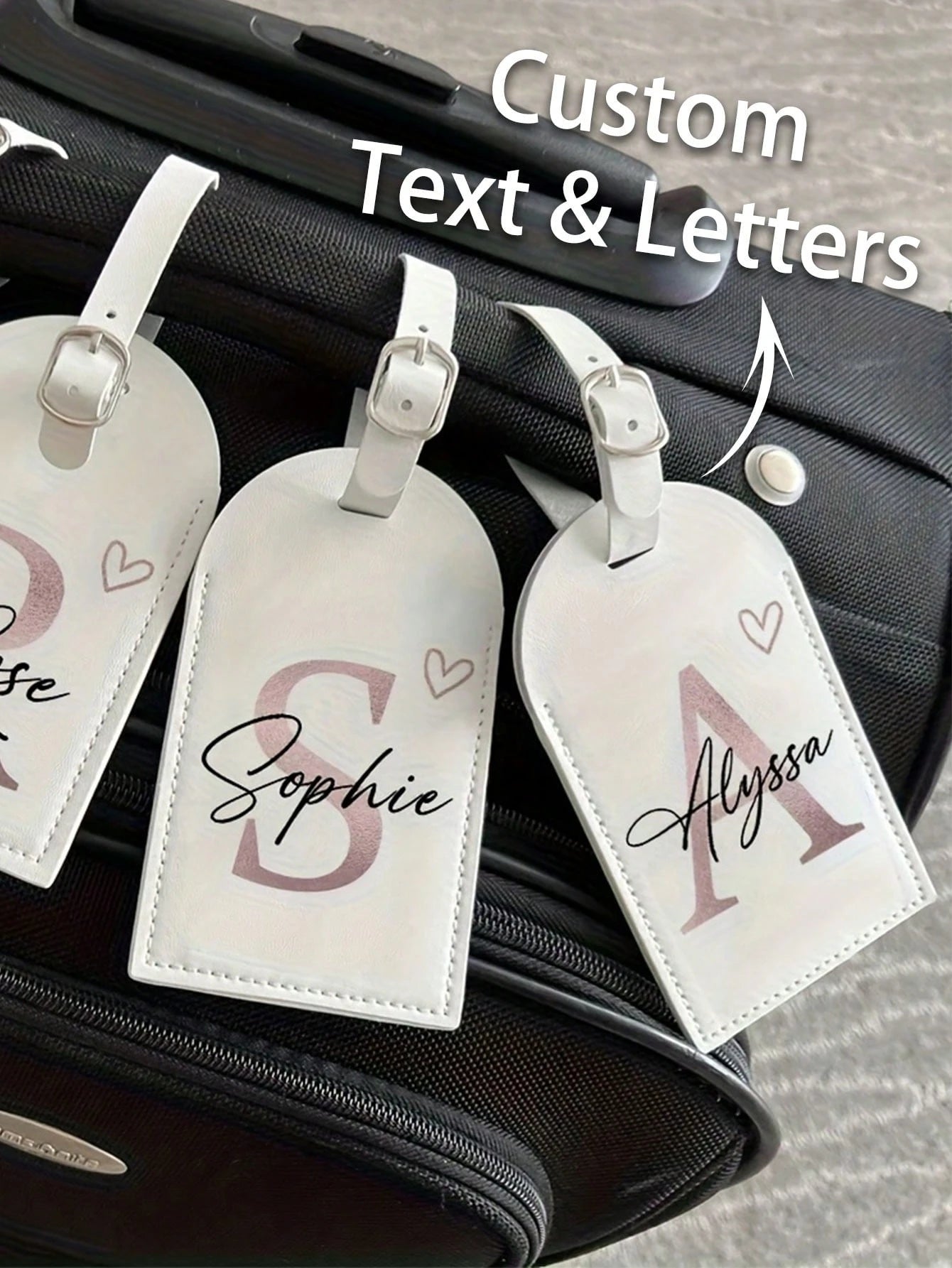 1pc Customized Thick PU Leather Luggage Tag With Personalized Text And Metal Buckle, Travel Gift For Anniversary Or Birthday