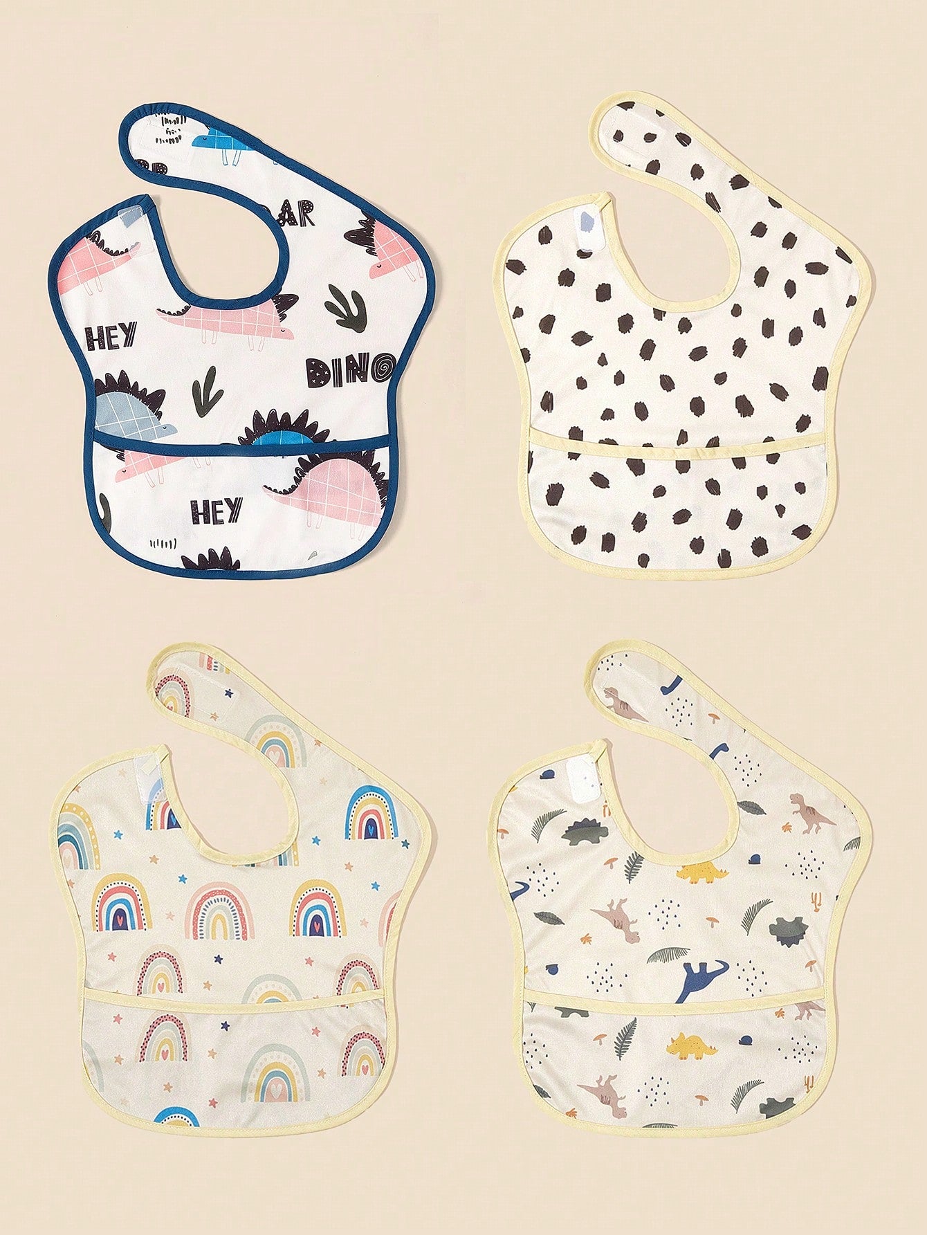 1pc Cute Printed Baby Bib, Unisex For Boys And Girls, Convenient To Wear, Durable And Easy To Clean