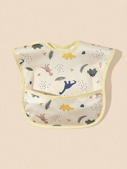 1pc Cute Printed Baby Bib, Unisex For Boys And Girls, Convenient To Wear, Durable And Easy To Clean