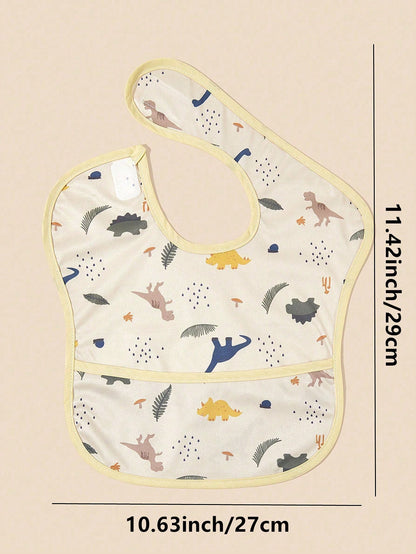 1pc Cute Printed Baby Bib, Unisex For Boys And Girls, Convenient To Wear, Durable And Easy To Clean