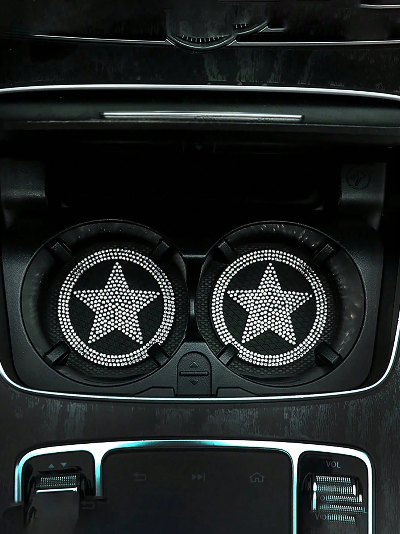 1pc Diamond-Studded White Silicone Car Cup Holder Mat- Non-Slip Rhinestone Tray With Creative Design For Secure & Stylish Interior| Car Accessories For Women, Cute Car Decor, Car Interior Accessorie