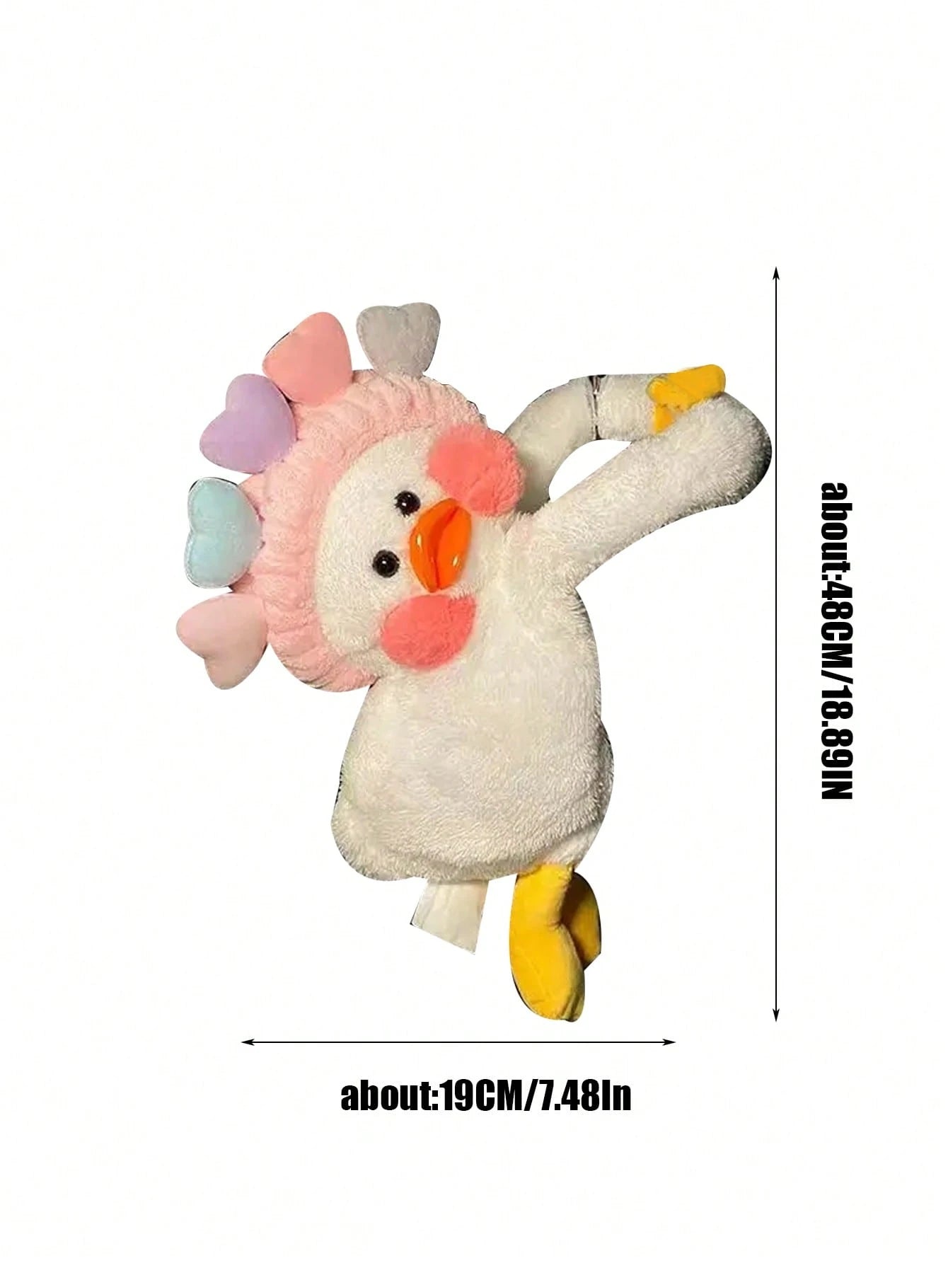 1pc Duck Design Plush Car Tissue Box