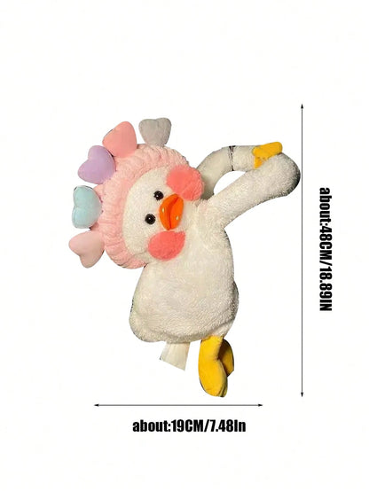 1pc Duck Design Plush Car Tissue Box