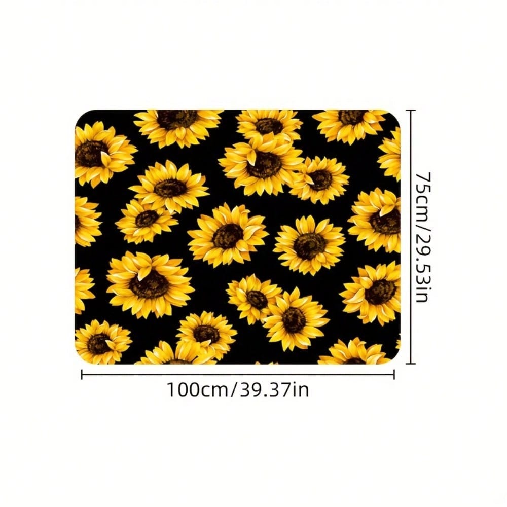 1pc Durable All-Weather Car Trunk Mat With A Vibrant Sunflower Print- Fits Most Car Models, Non-Slip And Easy-To-Clean Polyester Car Mat, The Perfect Christmas Gift For Car Owners, Car Trunk Mat, Car