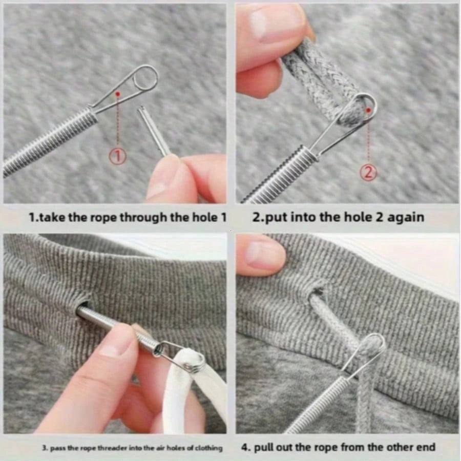 1pc Efficient Flexible Threader Spring Eyelet Cord Guide Tool For Sewing, Elastic Waistband Threading, Handmade Crafts, Tailoring, Home Sewing, DIY Essential, Practical Holiday Gift