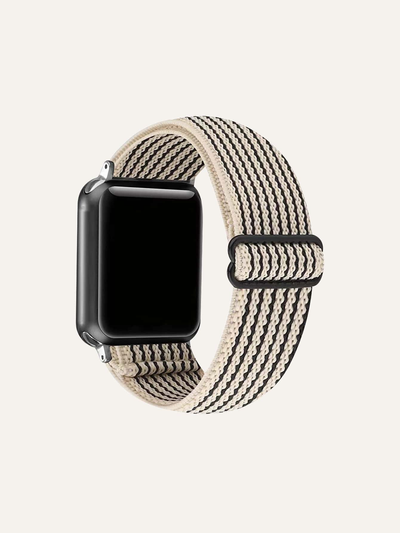 1PC Elastic Jacquard Nylon Adjustable Watch Band Compatible With Apple Watch 38MM 40MM 41MM 42MM 44MM 45MM 49MM Series 8/7/6/5/4/3/2/1/SE/Ultra