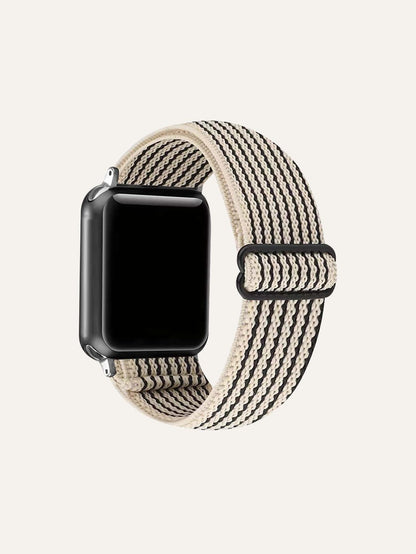 1PC Elastic Jacquard Nylon Adjustable Watch Band Compatible With Apple Watch 38MM 40MM 41MM 42MM 44MM 45MM 49MM Series 8/7/6/5/4/3/2/1/SE/Ultra