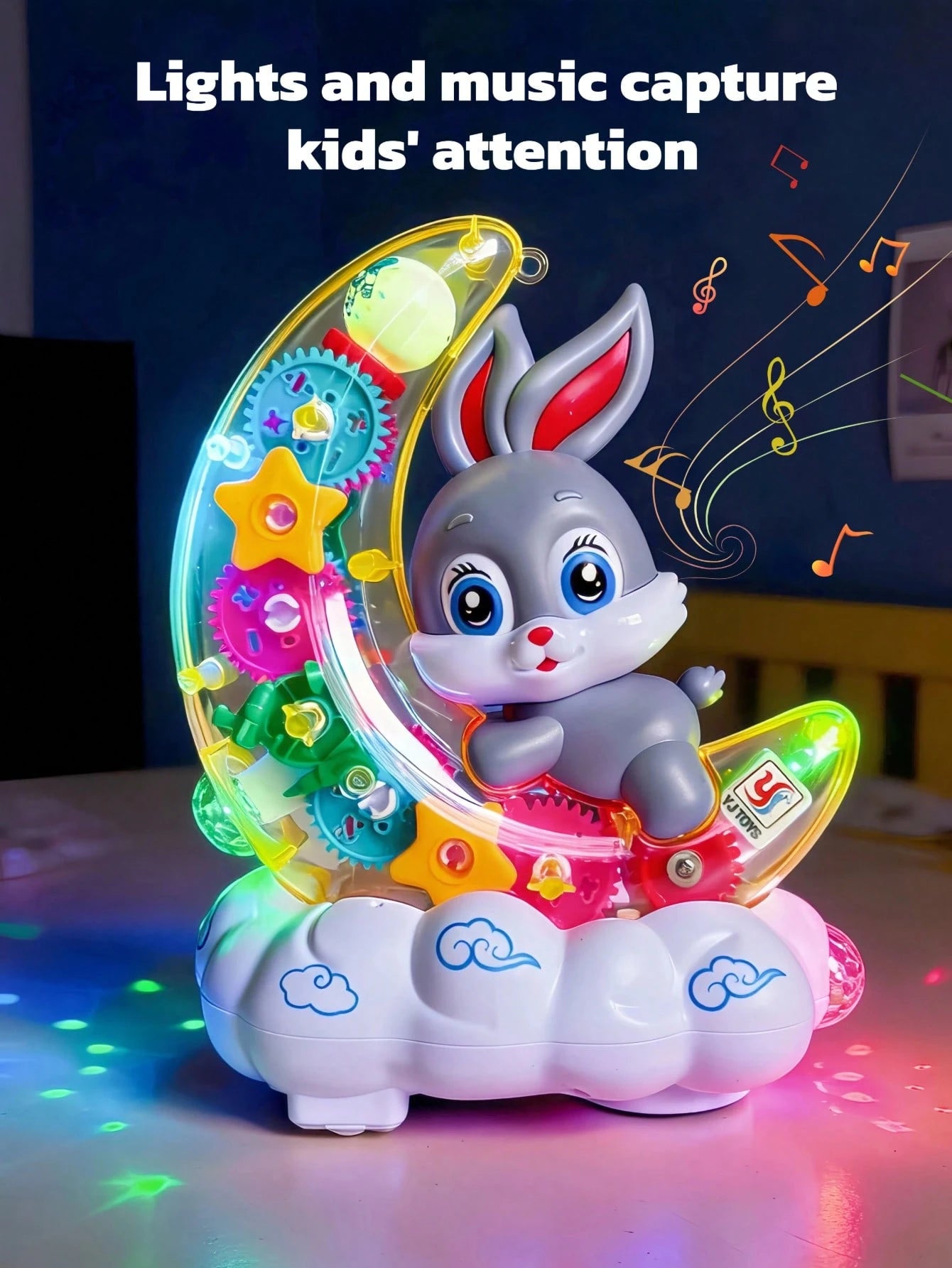 1pc Electric Toy With Light & Music, Transparent Gear Lighting Toy, Infant Early Education Crawling Toy, Toddler Universal Walking Toy, Cute Toy For Boys & Girls, Children Toy, Baby Toy, Suitable For