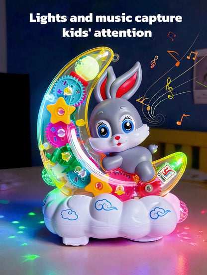 1pc Electric Toy With Light & Music, Transparent Gear Lighting Toy, Infant Early Education Crawling Toy, Toddler Universal Walking Toy, Cute Toy For Boys & Girls, Children Toy, Baby Toy, Suitable For