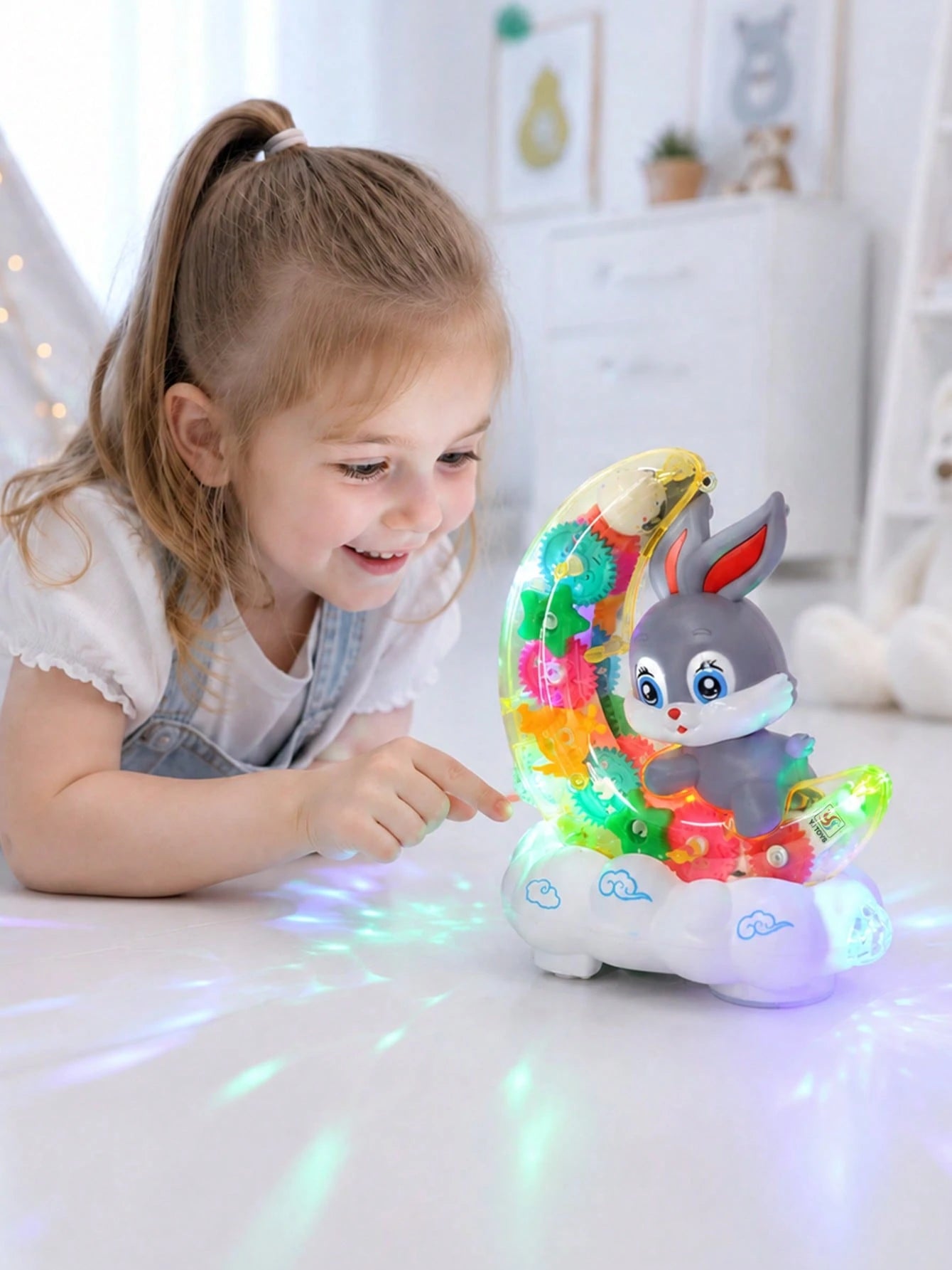 1pc Electric Toy With Light & Music, Transparent Gear Lighting Toy, Infant Early Education Crawling Toy, Toddler Universal Walking Toy, Cute Toy For Boys & Girls, Children Toy, Baby Toy, Suitable For