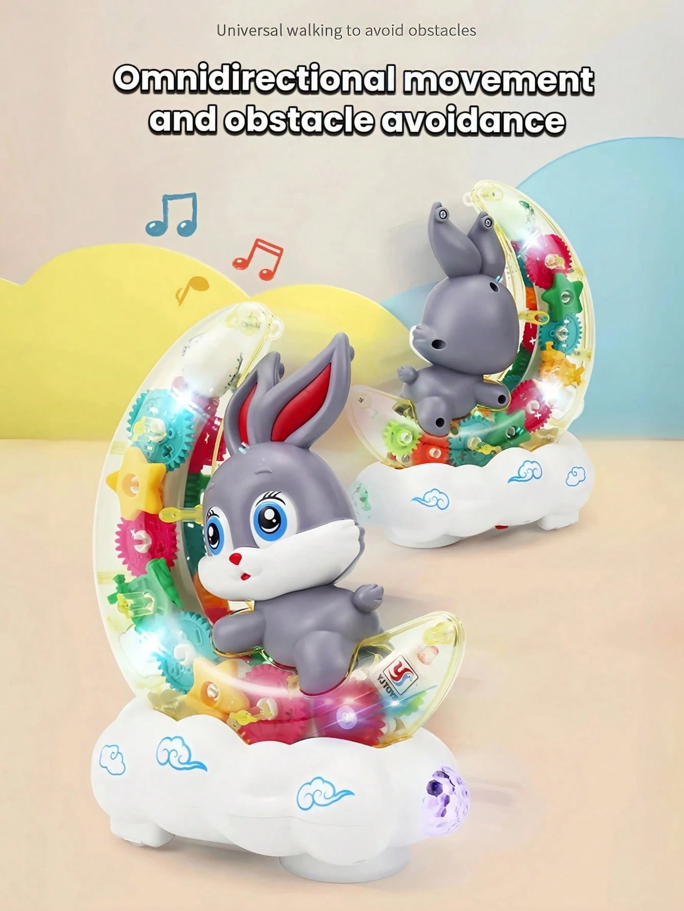 1pc Electric Toy With Light & Music, Transparent Gear Lighting Toy, Infant Early Education Crawling Toy, Toddler Universal Walking Toy, Cute Toy For Boys & Girls, Children Toy, Baby Toy, Suitable For