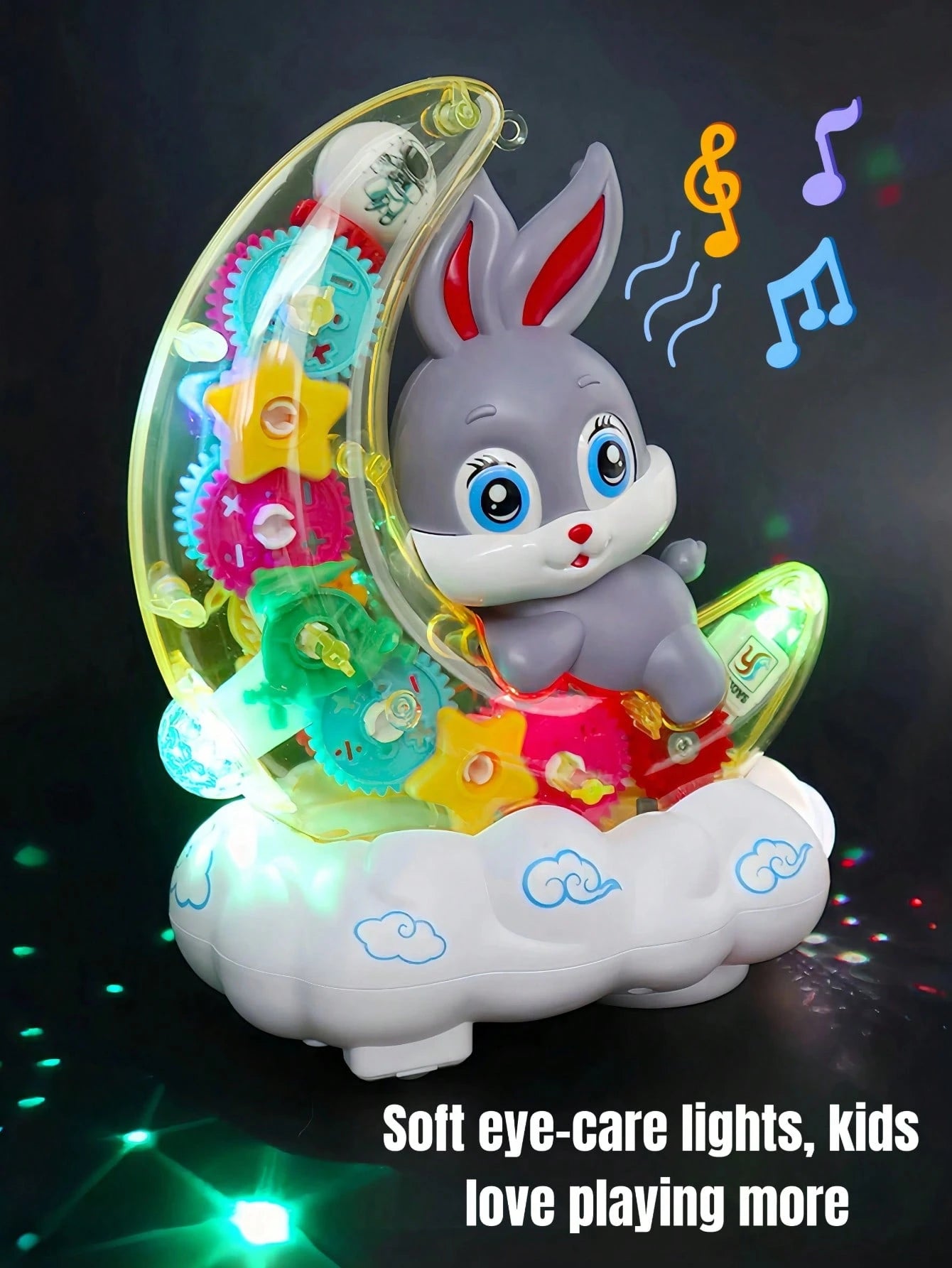 1pc Electric Toy With Light & Music, Transparent Gear Lighting Toy, Infant Early Education Crawling Toy, Toddler Universal Walking Toy, Cute Toy For Boys & Girls, Children Toy, Baby Toy, Suitable For