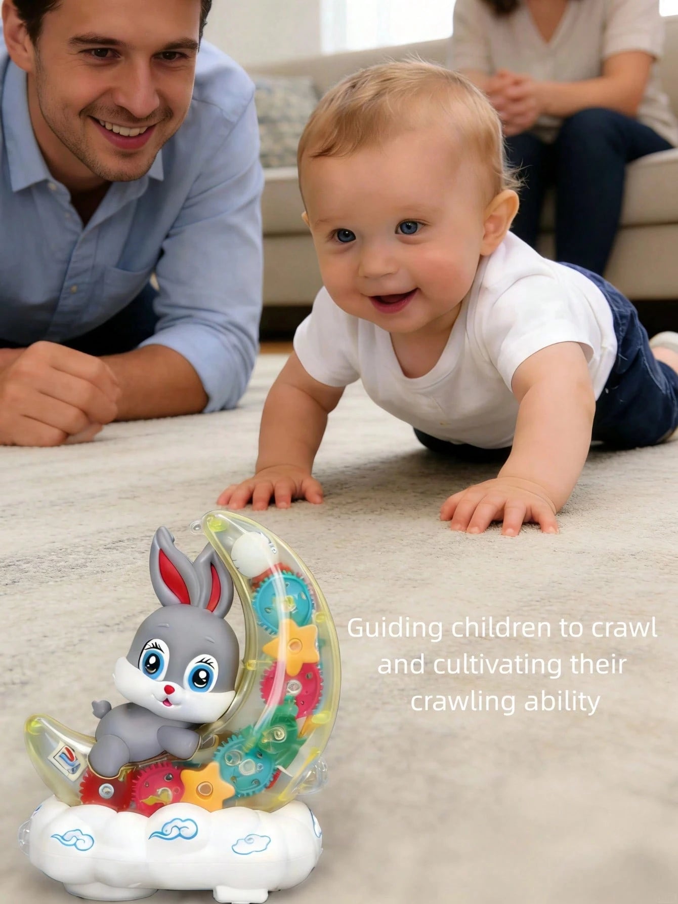 1pc Electric Toy With Light & Music, Transparent Gear Lighting Toy, Infant Early Education Crawling Toy, Toddler Universal Walking Toy, Cute Toy For Boys & Girls, Children Toy, Baby Toy, Suitable For