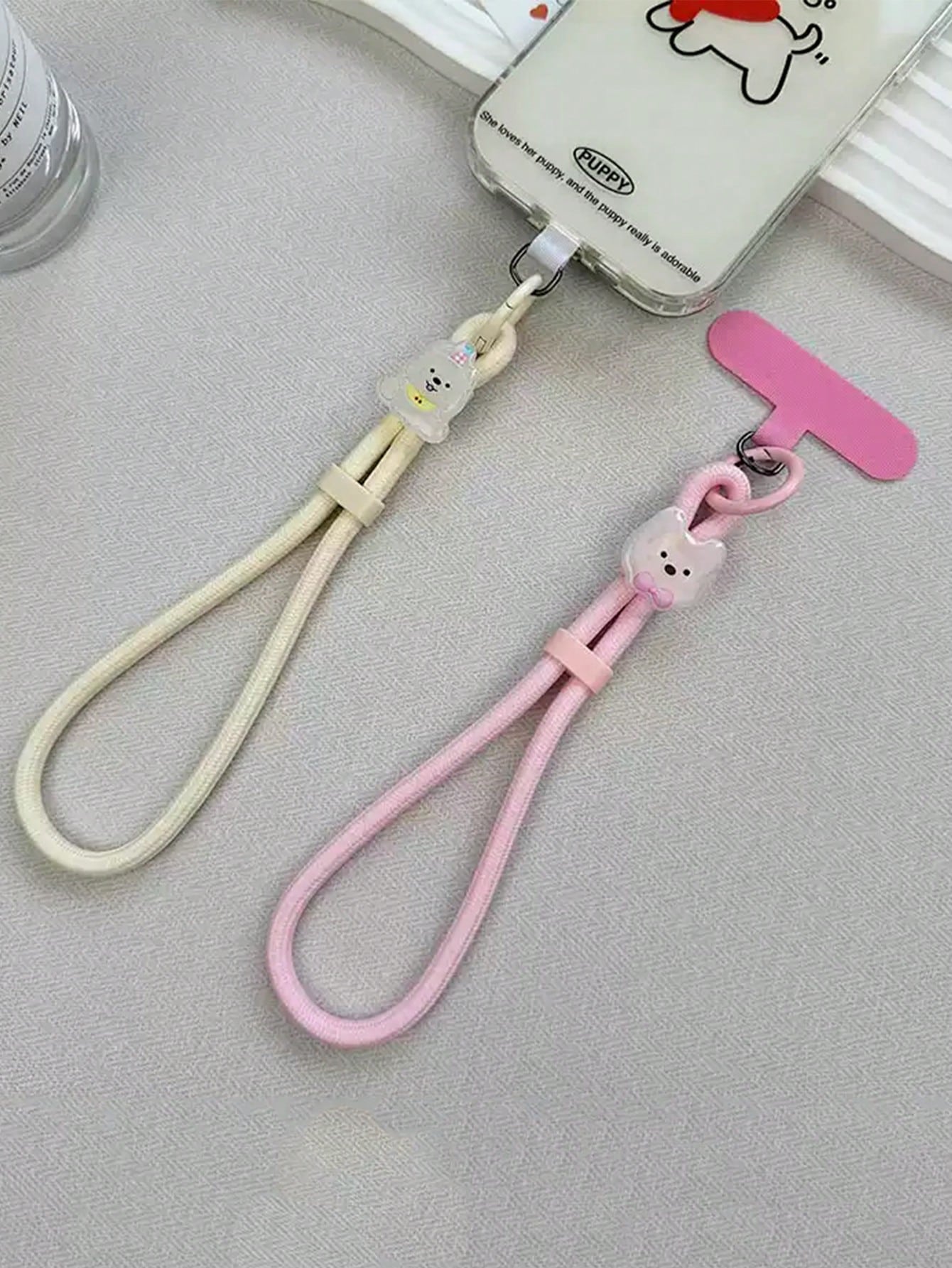 1pc Elegant Brown & Beige Floral Bow Decor Adjustable Wrist Strap, Phone Lanyard Compatible With Android And Most Smartphone,Gifts For Mother, Family, Friends, Birthday, Holiday Phone Chain