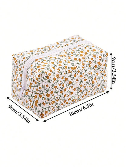 1pc Embroidered Name Makeup Bag, Custom Floral Makeup Bag, Personalized Gift For Women, Travel Storage Space Saver, Toiletry Bag, Sunscreen Pouch, Bridesmaid Gift, Autumn Decor, Mother's Day Gift, Bir