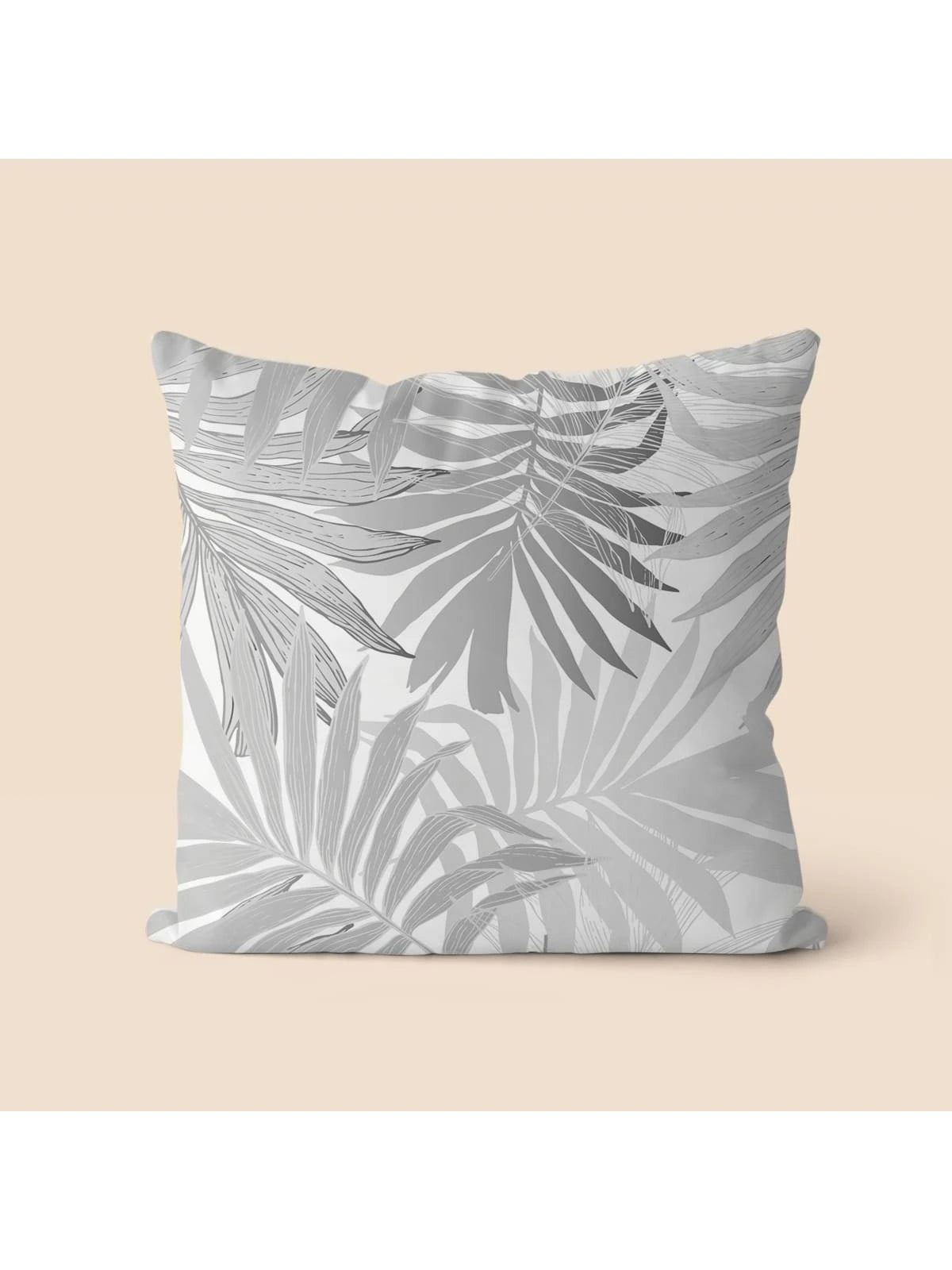 1pc Embroidery-Like Beige Floral Print Throw Pillow Cover, 2D Flat Printing, Wabi-Sabi Style Home Decor Cushion Cover, Polyester Square Single-Sided Printed Pillow Sham, Machine Washable With Zipper