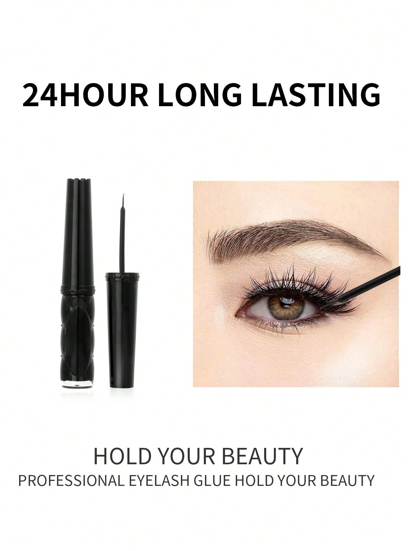 1pc Eyelash Cluster Glue 6ml, Long Lasting 72 Hours Super Strong Strip Eyelash Extension Glue Waterproof, Latex Free, Low Allergy, Quick, With Brush In Applicator Eyelash, Can Be Used With Eyelash And