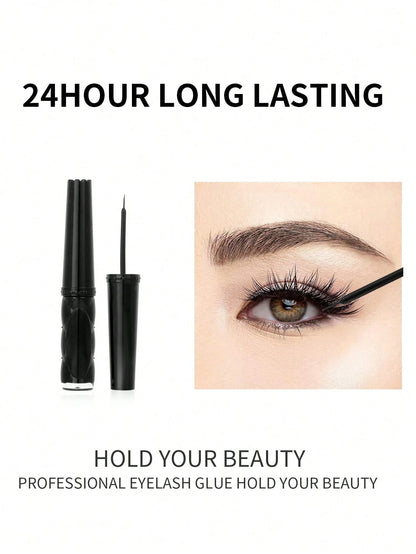 1pc Eyelash Cluster Glue 6ml, Long Lasting 72 Hours Super Strong Strip Eyelash Extension Glue Waterproof, Latex Free, Low Allergy, Quick, With Brush In Applicator Eyelash, Can Be Used With Eyelash And