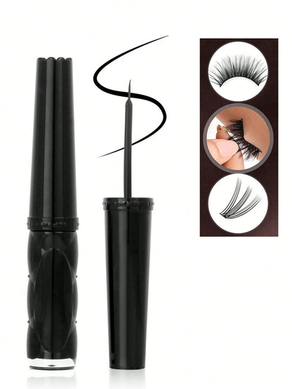1pc Eyelash Cluster Glue 6ml, Long Lasting 72 Hours Super Strong Strip Eyelash Extension Glue Waterproof, Latex Free, Low Allergy, Quick, With Brush In Applicator Eyelash, Can Be Used With Eyelash And