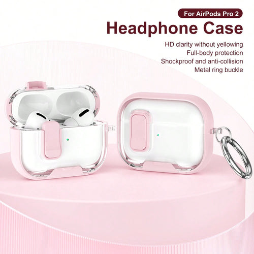 1pc Fashion Business Vertical Protective Case, Compatible With Apple Bluetooth Earbuds 4th Generation Active Noise Cancelling, With Lock, Pro 3/2nd Generation Earbuds Protective Case, Anti-Opening Ear