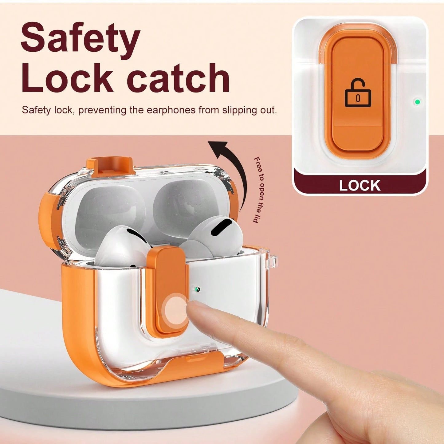 1pc Fashion Business Vertical Protective Case, Compatible With Apple Bluetooth Earbuds 4th Generation Active Noise Cancelling, With Lock, Pro 3/2nd Generation Earbuds Protective Case, Anti-Opening Ear