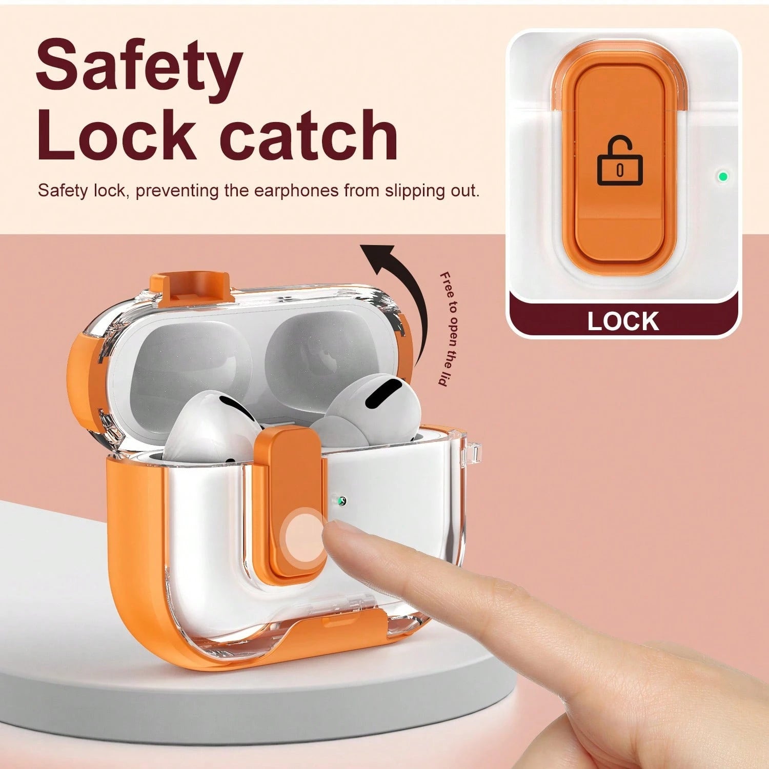 1pc Fashion Business Vertical Protective Case, Compatible With Apple Bluetooth Earbuds 4th Generation Active Noise Cancelling, With Lock, Pro 3/2nd Generation Earbuds Protective Case, Anti-Opening Ear