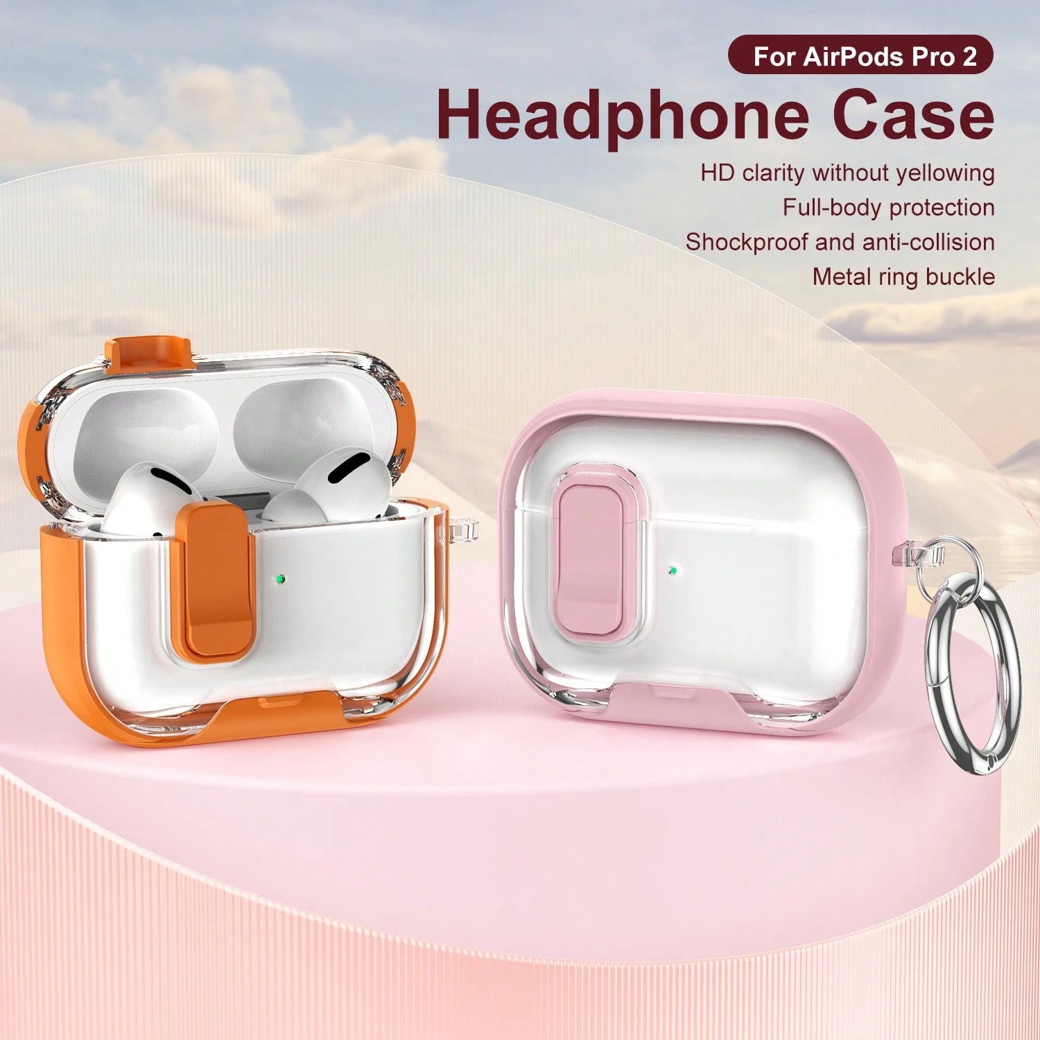 1pc Fashion Business Vertical Protective Case, Compatible With Apple Bluetooth Earbuds 4th Generation Active Noise Cancelling, With Lock, Pro 3/2nd Generation Earbuds Protective Case, Anti-Opening Ear