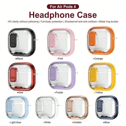 1pc Fashion Business Vertical Protective Case, Compatible With Apple Bluetooth Earbuds 4th Generation Active Noise Cancelling, With Lock, Pro 3/2nd Generation Earbuds Protective Case, Anti-Opening Ear