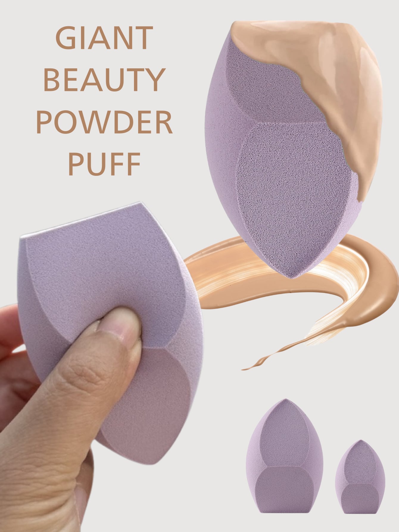 1pc Fashion Extra Large Makeup Sponge, Soft And Skin-Friendly, Oversized Makeup Blender To Boost Your Makeup Application Speed,Makeup,Cheap,Room Decor,Vanity,Travel,Bedroom,Makeup Accessories,Puff,Mak