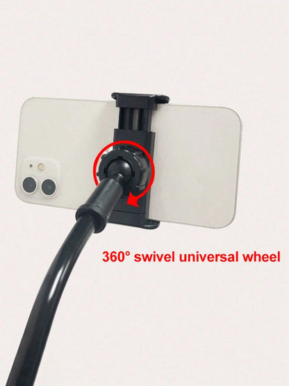 1pc Flexible Clip-On Phone Grip Stand, 31.5in Long Arm Slouchy Phone Holder, 360° Rotating Bedside Phone Bracket, Hands-Free, Stable Compatible With IPhone, Android Phone, Gift For Birthday, Family, F