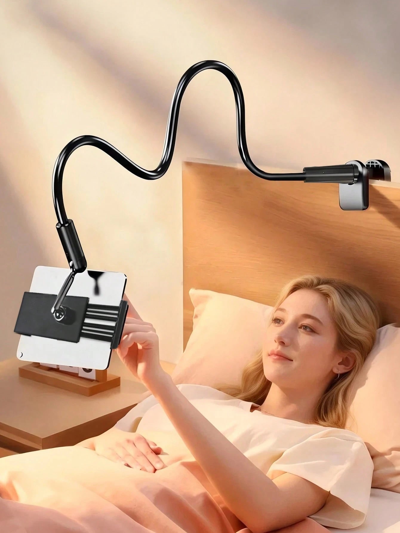 1pc Flexible Clip-On Phone Grip Stand, 31.5in Long Arm Slouchy Phone Holder, 360° Rotating Bedside Phone Bracket, Hands-Free, Stable Compatible With IPhone, Android Phone, Gift For Birthday, Family, F
