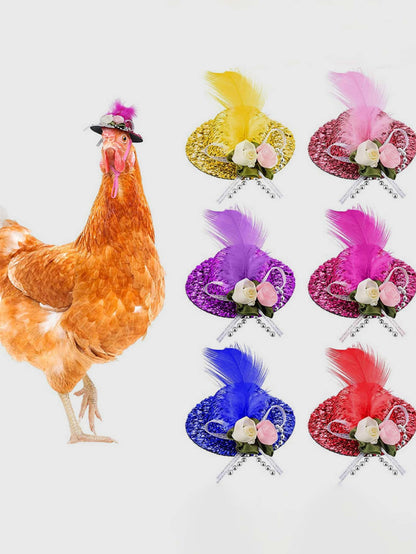 1pc Flower Decor Random Chicken Hat