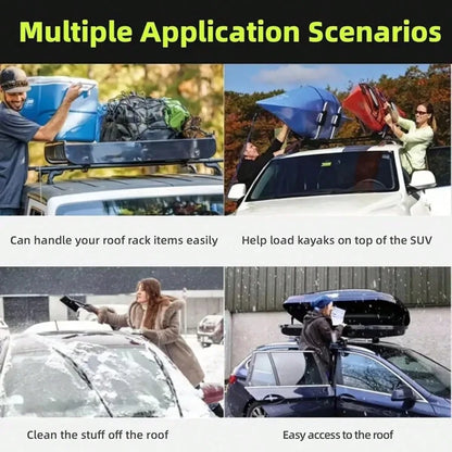 1pc Foldable Car Door Step Stool- Durable Aluminum Alloy, Multi-Function Roof Rack Hook, Parking Assist Wheel Chock, SUV Truck Van Universal Door Lock Climbing Pedal, Luggage Rack Auxiliary Ladder, O