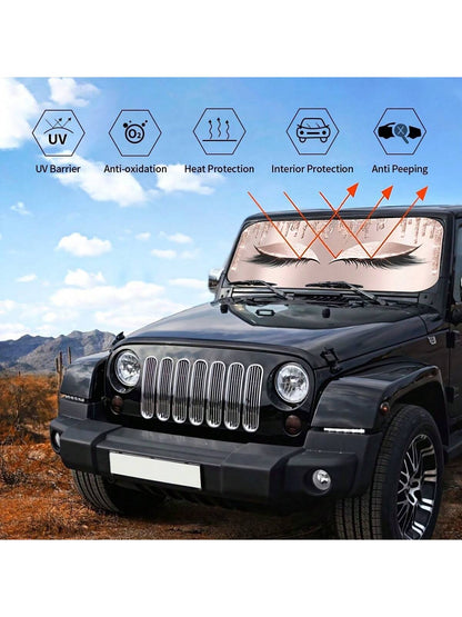1pc Foldable Car Windshield Sun Shade, Ultimate UV Protection For Car Interior, Fits Windshield Of Cars, SUVs, Trucks, Auto Accessories