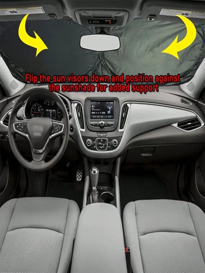 1pc Foldable Car Windshield Sun Shade, Ultimate UV Protection For Car Interior, Fits Windshield Of Cars, SUVs, Trucks, Auto Accessories