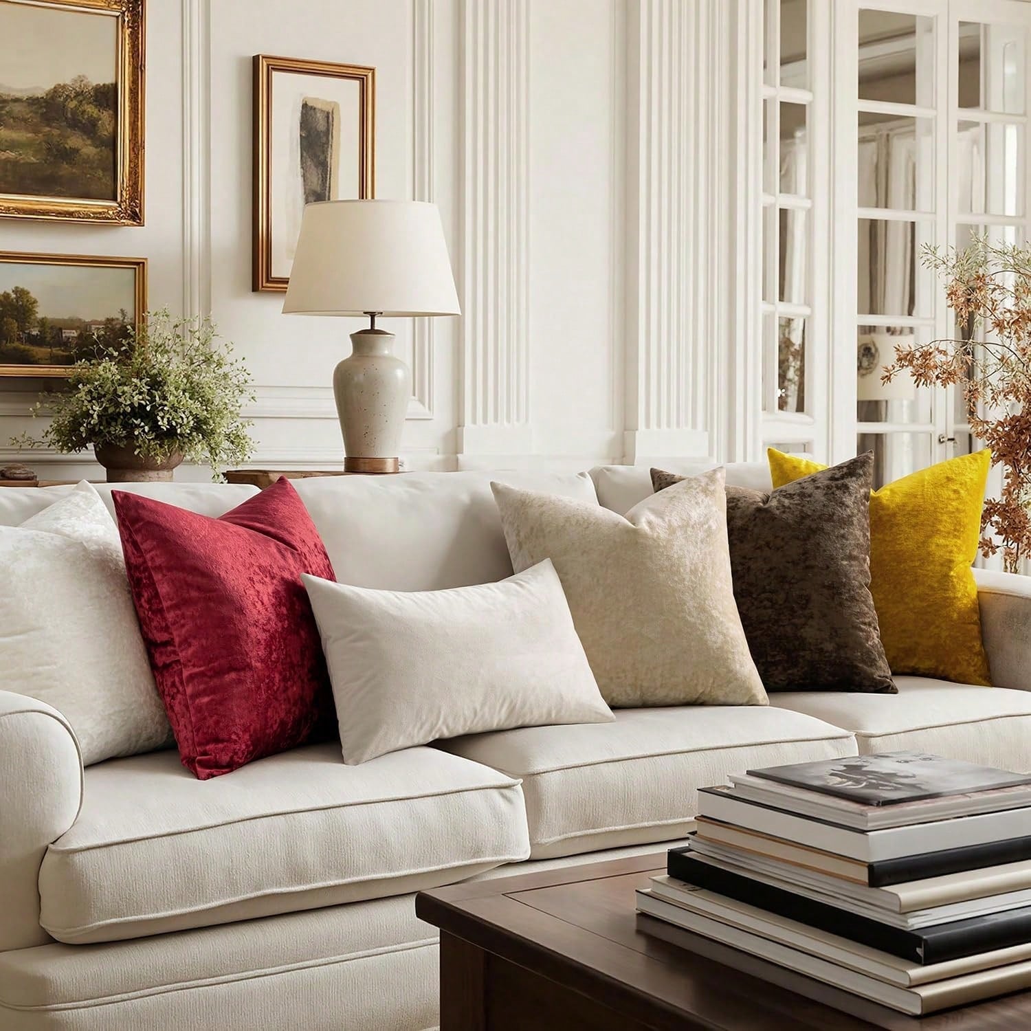 1pc Frosty Velvet Decorative Pillow Cover, Soft Neutral Cushion Case With Vintage Texture, Suitable For Luxury Home Decor