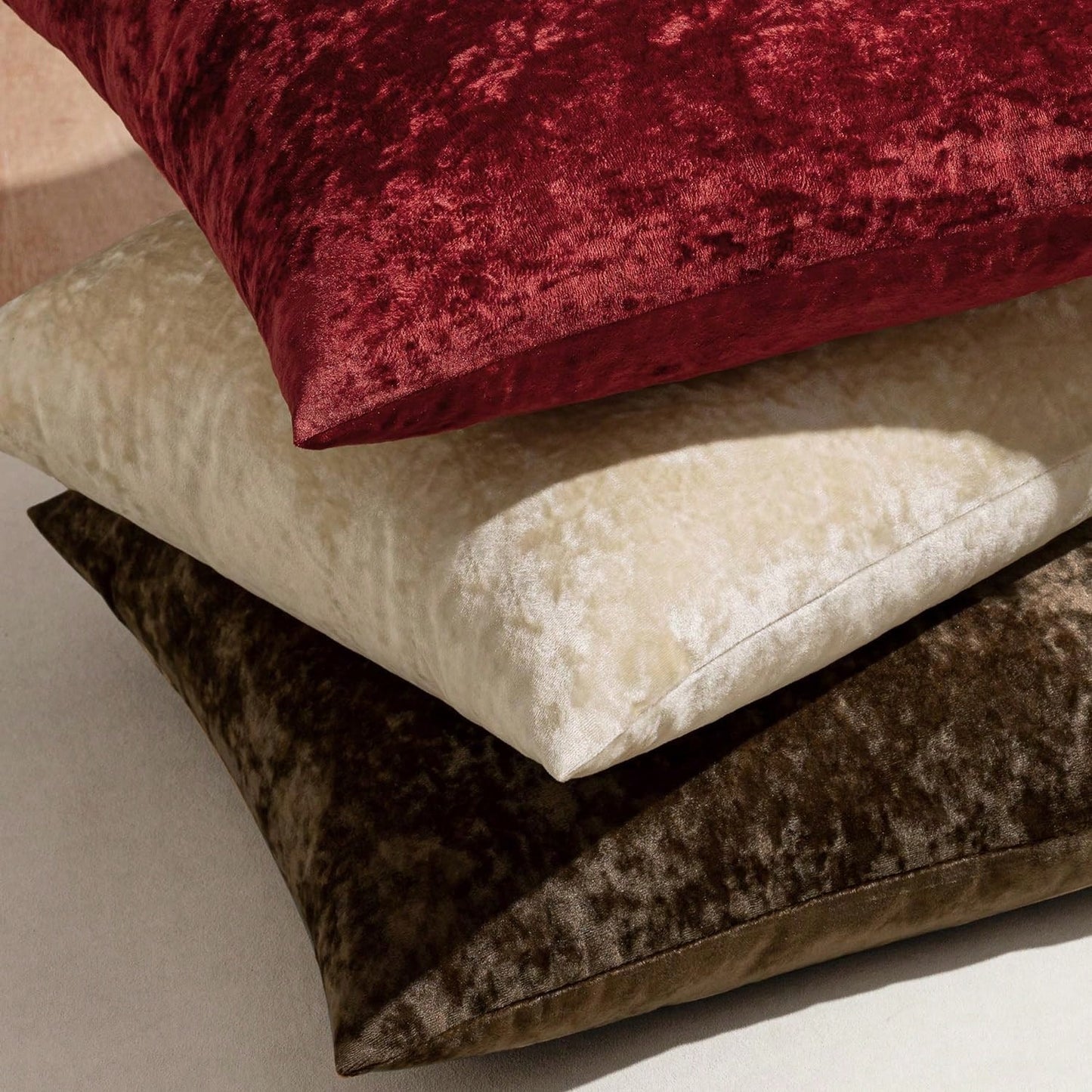 1pc Frosty Velvet Decorative Pillow Cover, Soft Neutral Cushion Case With Vintage Texture, Suitable For Luxury Home Decor