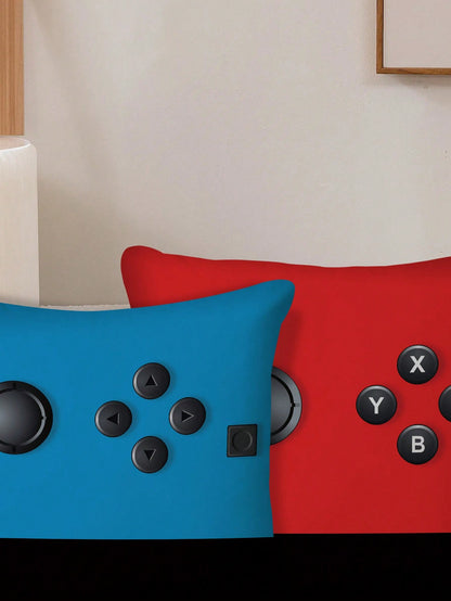 1pc Gaming Pillows, Gamer Pillow Covers, Gamer Pillow Covers 45*45cm/18 "X18", Room Decor Game Room Couch, Son Boy Room Decorations For Bedroom Short Plush Decor (No Pillow Core)
