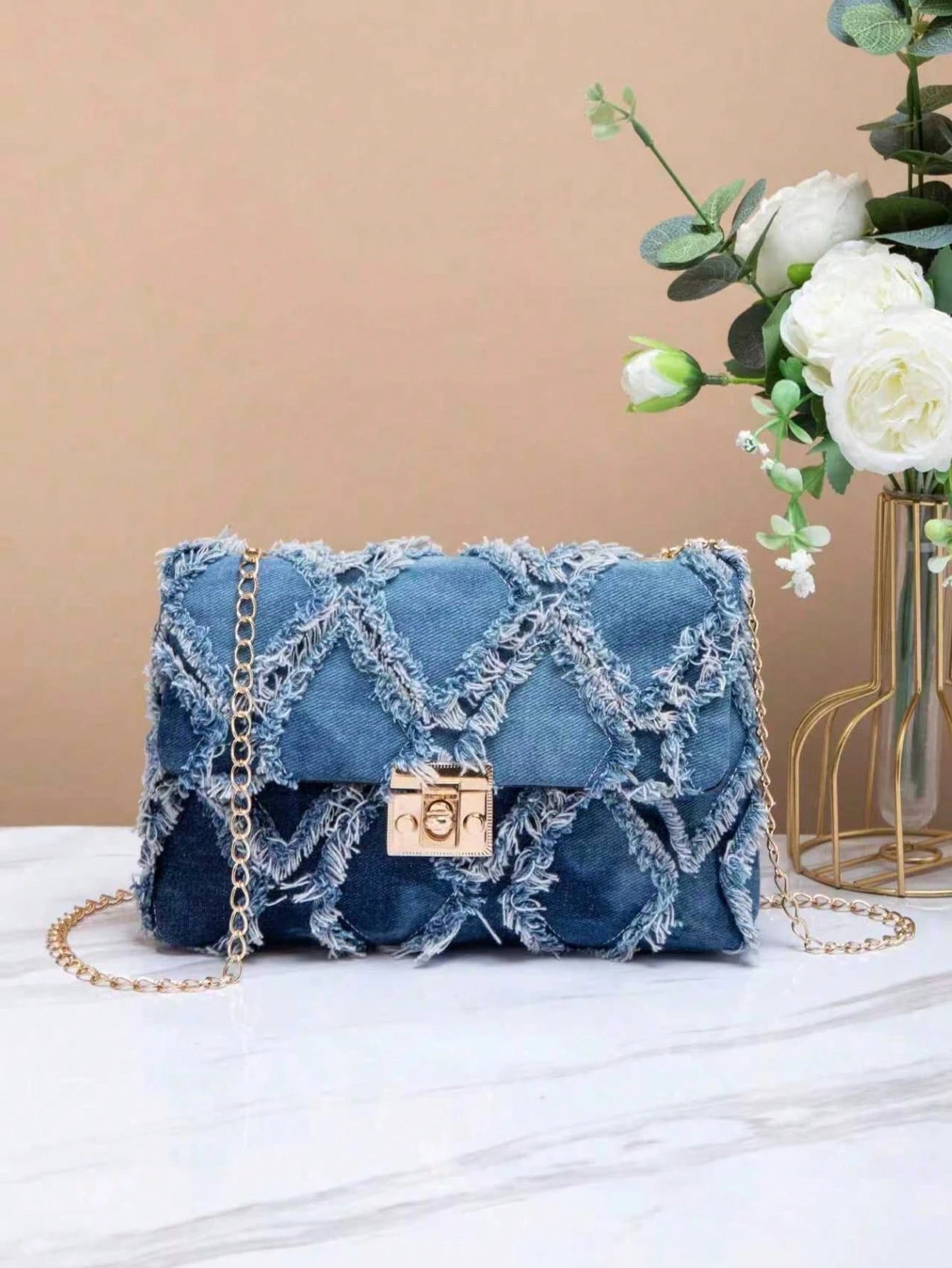 1pc Girls' Argyle Crossbody Bag, Small Square Shoulder Bag, Coin Purse, Fashion Versatile Minimalist Chain Design, Suitable For Daily, Shopping, Ideal Gift