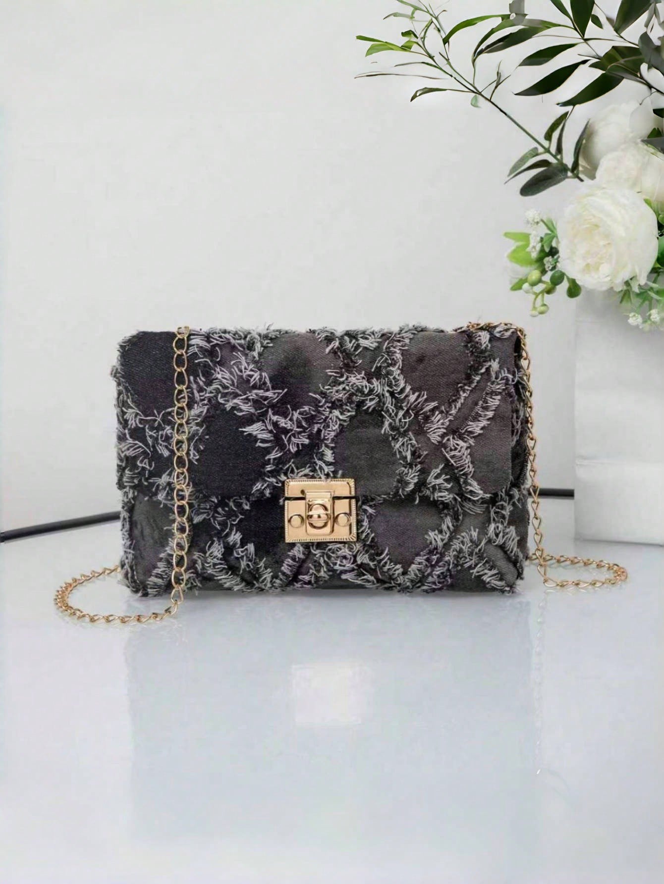 1pc Girls' Argyle Crossbody Bag, Small Square Shoulder Bag, Coin Purse, Fashion Versatile Minimalist Chain Design, Suitable For Daily, Shopping, Ideal Gift